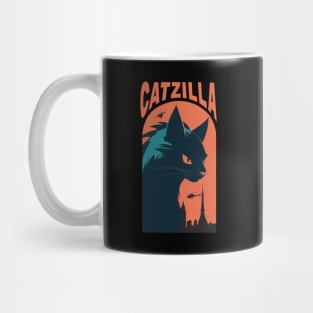 Catzilla king of Cat monster Mug